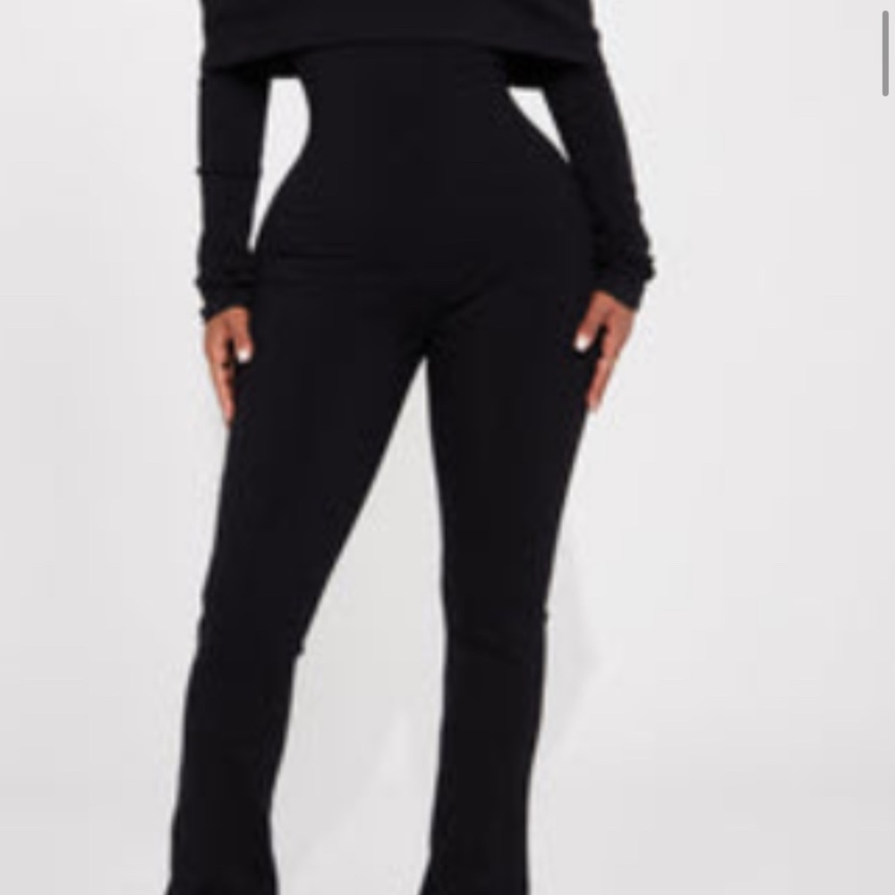 Fashion Nova Black Flared Jumpsuit with Contrast Panels